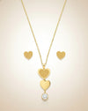 Double heart pendant necklace with stone detailing by Evvara Vogue