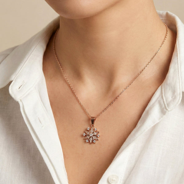 Close-up of Evvara Stellar Whisper star pendant showcasing intricate stone setting