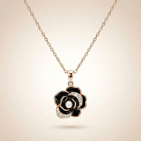 Elegant pearl flower pendant worn on gold chain – Evvara Vogue anti tarnish necklace