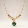 Evvara Vogue emerald green stone anti tarnish pendant necklace