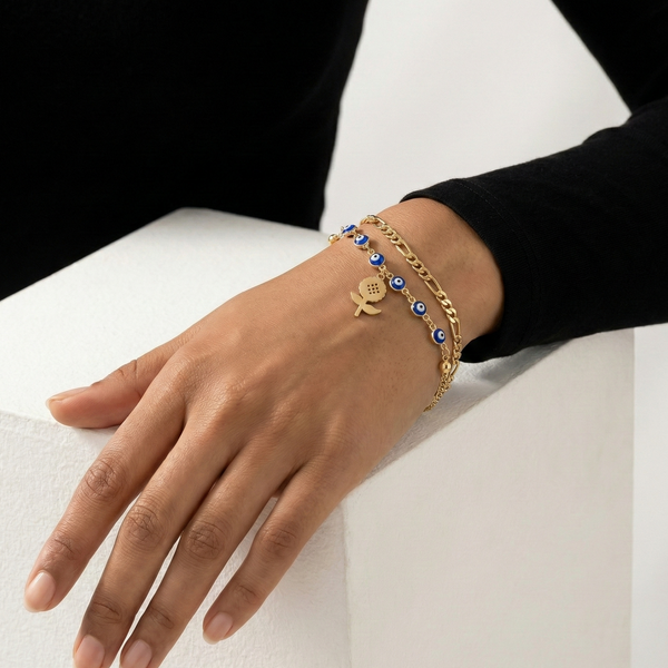 Evil Eye Double Layer Bracelet