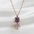 Nocturne Muse gold pendant with purple stone – anti tarnish stainless steel necklace by Evvara Vogue