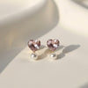 Korean heart pearl earrings for women