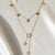 Evvara Moonlink layered gold stainless steel necklace with pearl circle pendant