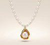 pearl drop pendant necklace with gold-tone chain
