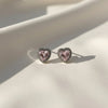 Korean heart stud earrings for women