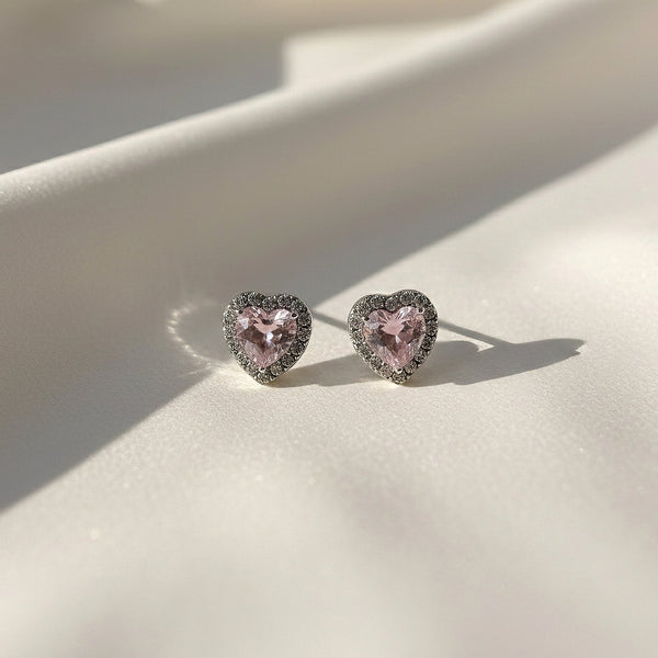 Korean heart stud earrings for women