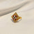 square statement ring gold tone