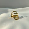 Gold tone open spiral ring