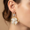 Modern floral pearl earrings for women – Evvara Vogue