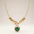 Evvara Vogue emerald green stone anti tarnish pendant necklace