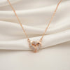 Evvara Twin Pulse rose gold double heart pendant in anti-tarnish stainless steel