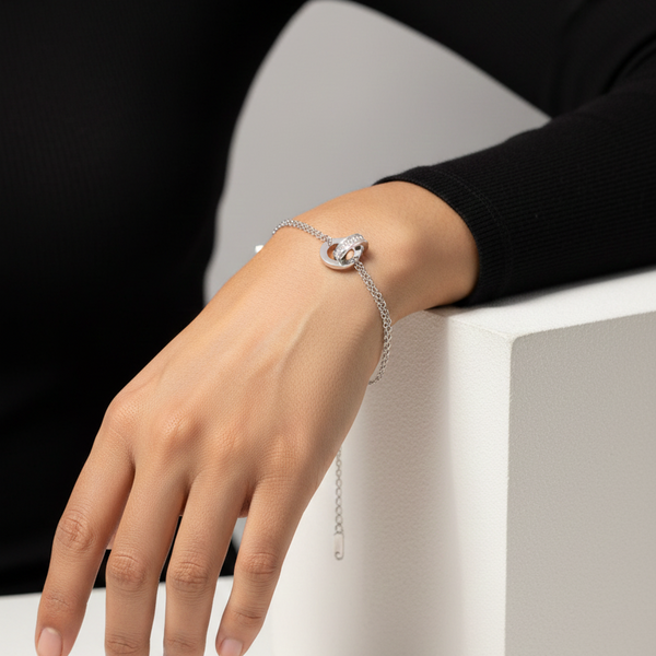 Roman Diamond Silver Bracelet
