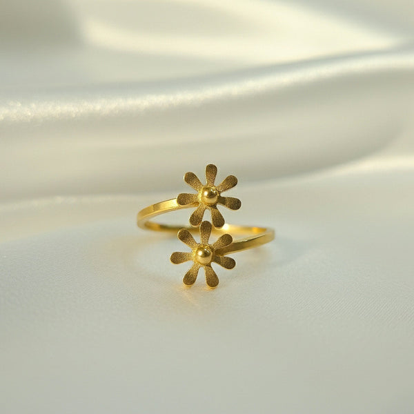 floral adjustable ring for women – Evvara Vogue