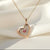 Crimson Pulse heart pendant with pink stone in gold finish – Evvara Vogue anti tarnish necklace
