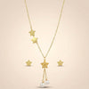 Minimal celestial star necklace with pearl accents by Evvara Vogue