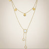 Anti tarnish stainless steel layered necklace with pearl circle detailing