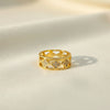 Gold-tone floral cutwork anti-tarnish ring