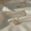 Golden clover pendant necklace in anti tarnish stainless steel by Evvara Vogue