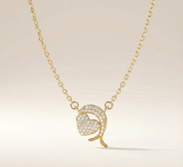 Elegant heart pendant chain for women
