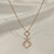 Double clover anti tarnish pendant necklace in gold stainless steel