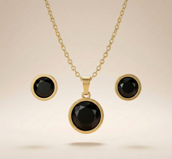 Midnight Noir Black Stone Pendant