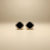 Black square crystal stud earrings