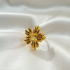 Golden bloom statement ring gold tone