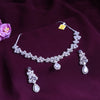 Floral American diamond necklace set with matching earrings