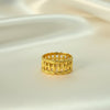 Gold-plated textured band ring for women by Evvara Vogue